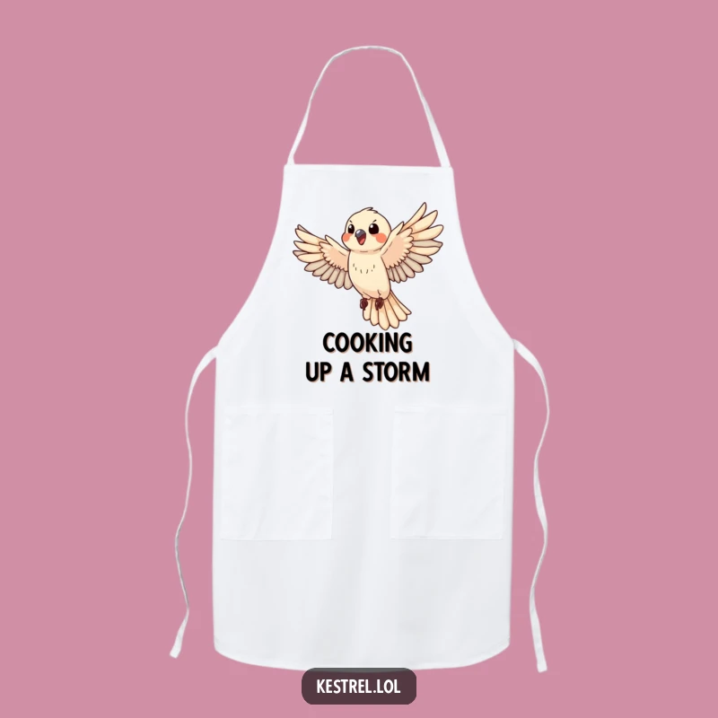 Funny Happy Kestrel Apron: Chef Flying Bird Kitchen Gift