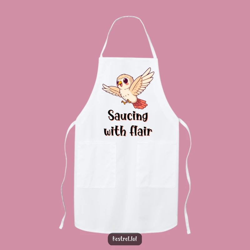 Funny Kestrel Soaring Sideways Apron - Chef's Hilarious Bird Kitchen Gift