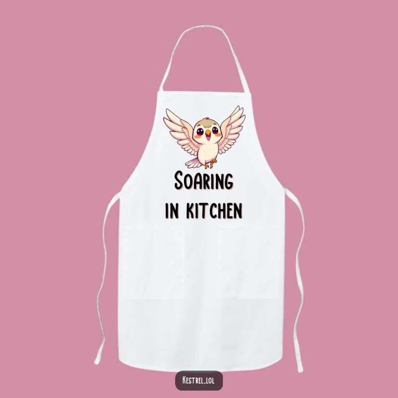 Funny Smiling Kestrel Apron: Eager Soaring Kitchen Fun