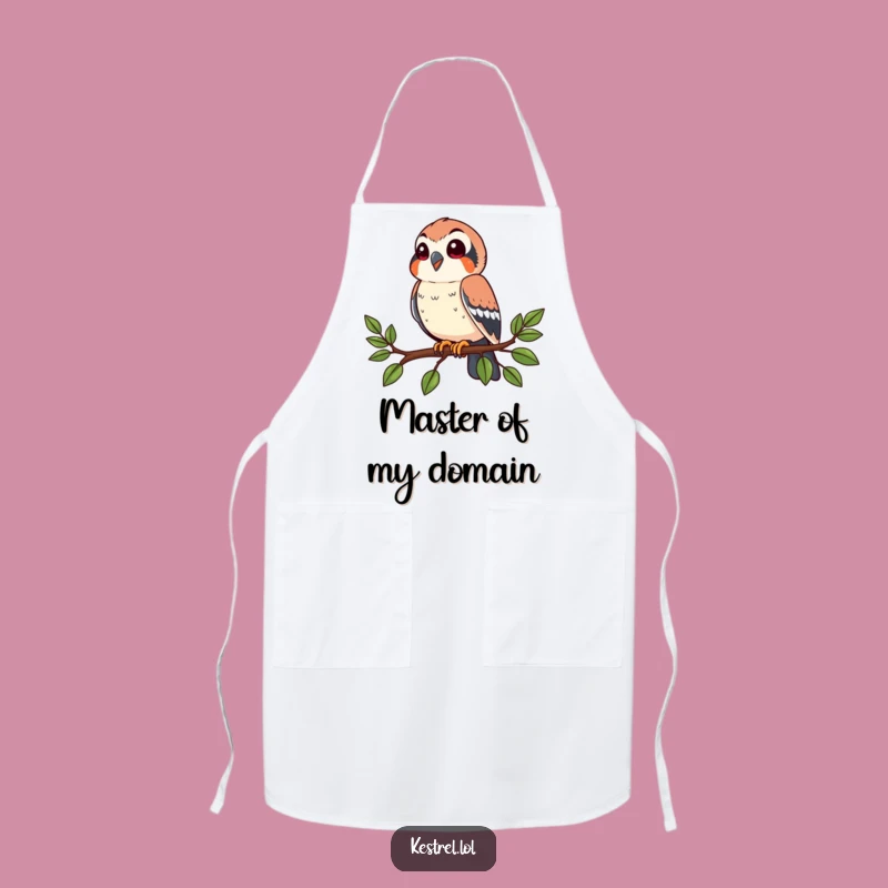 Funny Happy Kestrel Apron: Perch and Cook with Birdy Humor