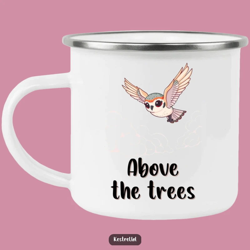 Funny Tiny Kestrel Camping Mug - Goofy Bird Outdoor Dream Gift