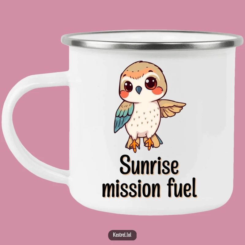 Funny Determined Kestrel Camping Mug - Focused Adventures