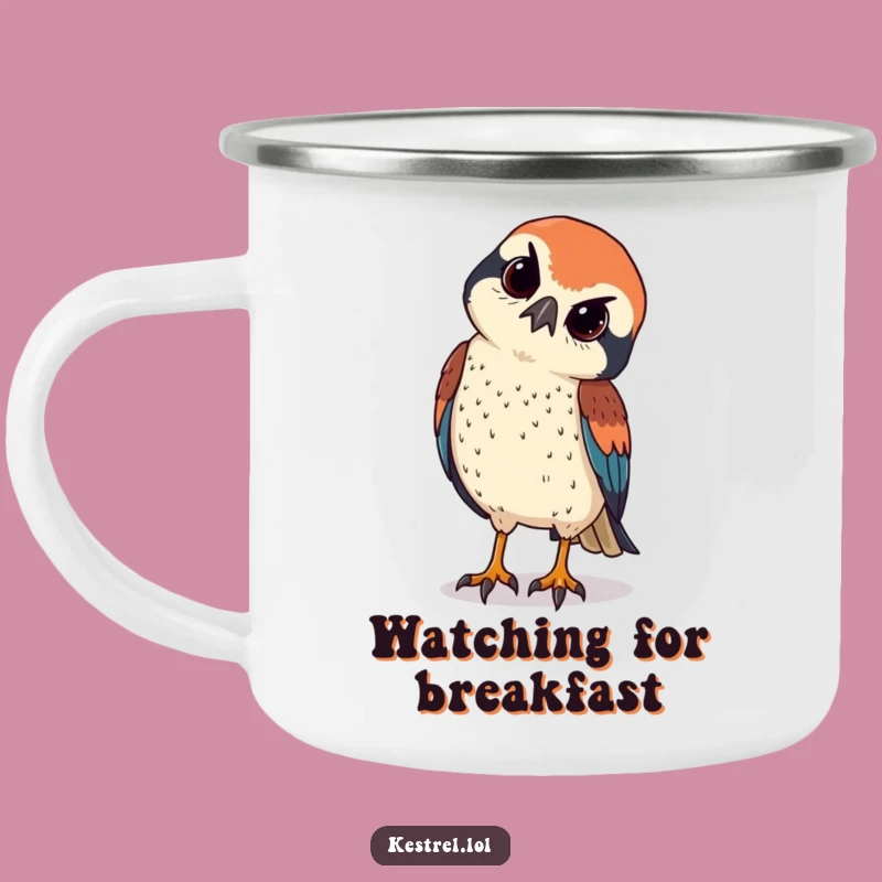 Funny Kestrel Camping Mug - Your Curious Companion Outdoors