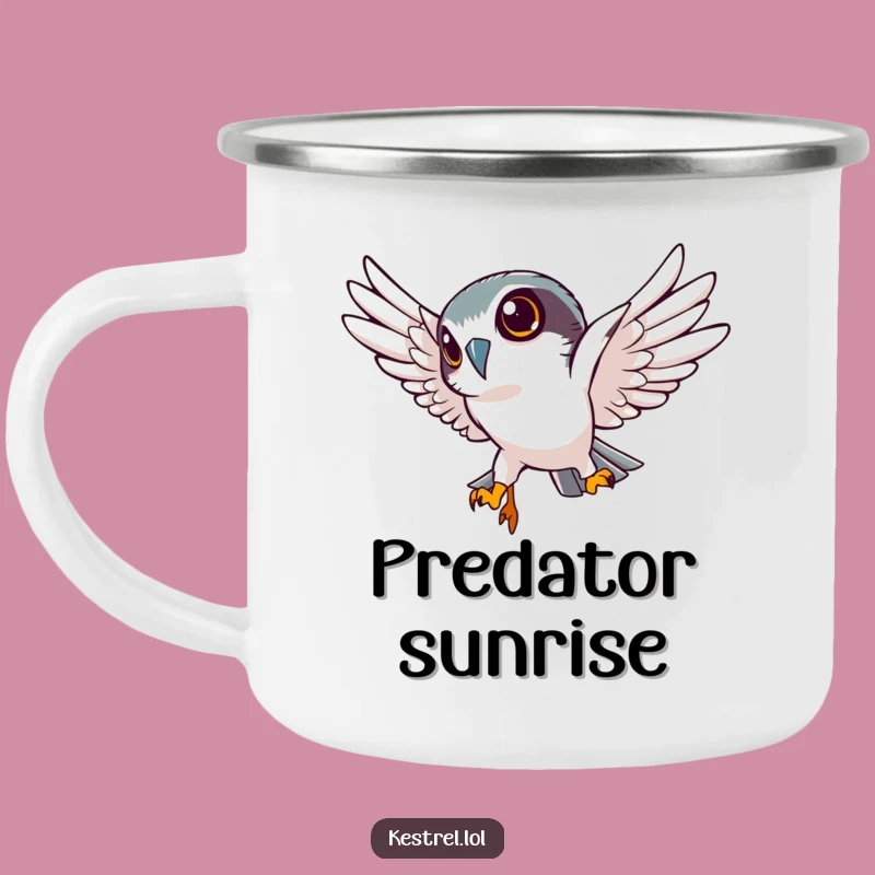 Funny Kestrel Camping Mug: Adventure Ready with Focused Grit!