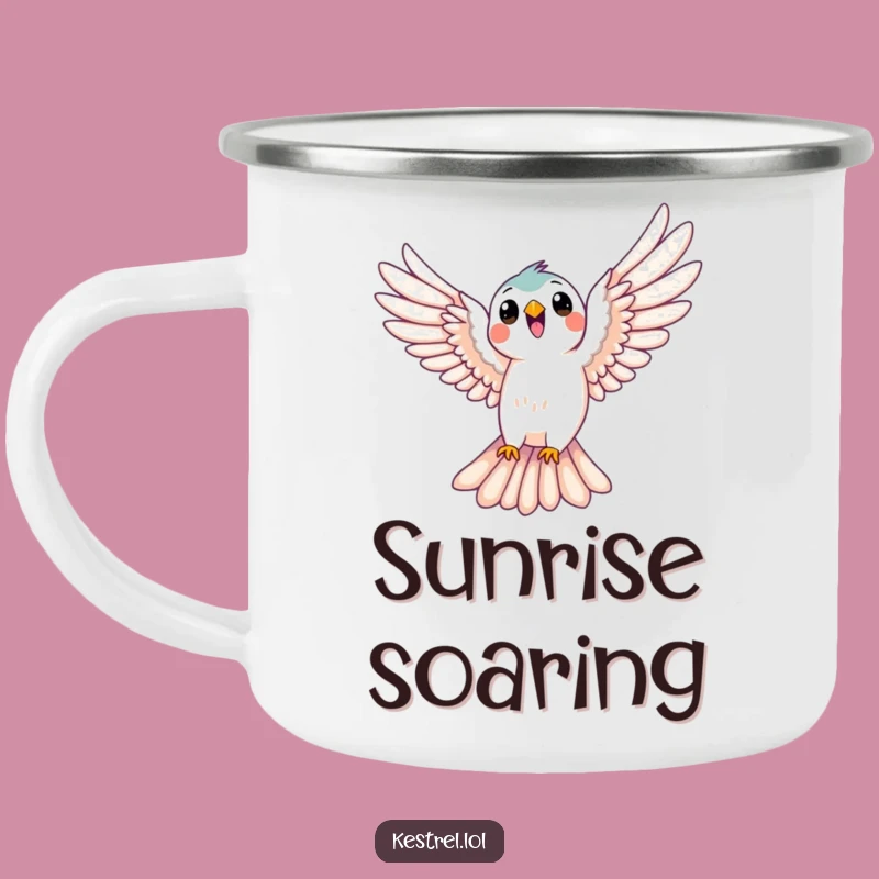 Durable Funny Kestrel Soaring Camping Mug - Outdoor Freedom Gift