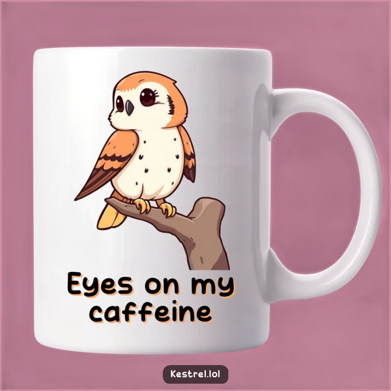 Funny Kestrel Mug: Keen Observer Bird Gift, Humorous Perch Dweller Mug