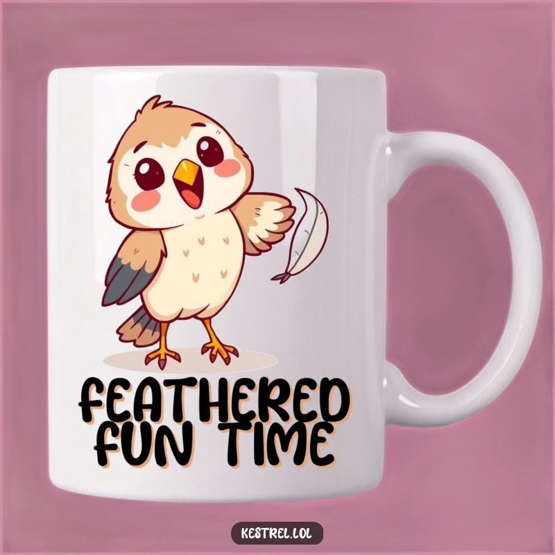 Funny Kestrel Feather Chase Mug - Comical Futile Effort Gift
