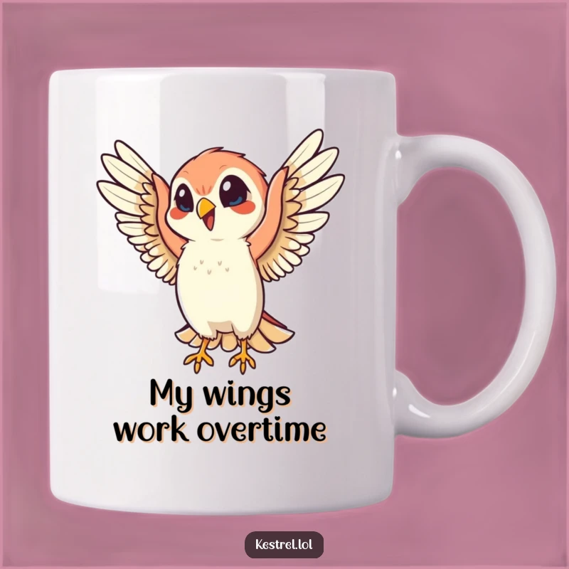 Funny Cheerful Kestrel Mug: Energetic Bird Lover Gift for Him or Her