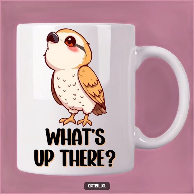 Funny Kestrel Mug: Cute Curious Bird Gift for Bird Lovers, Playful Humor