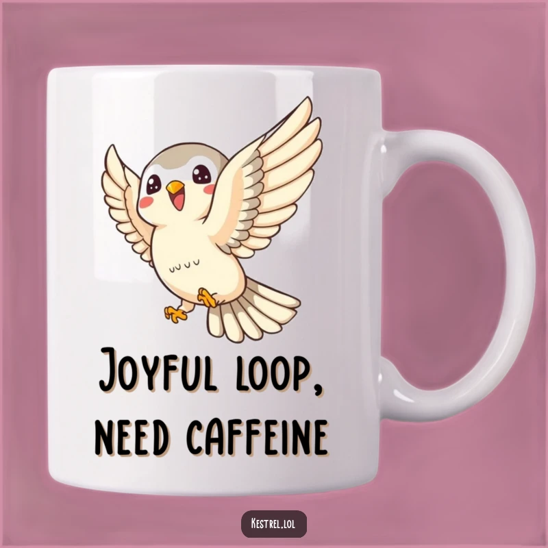 Funny Kestrel Mug: Joyful Swoop - Playful Bird Gift Idea