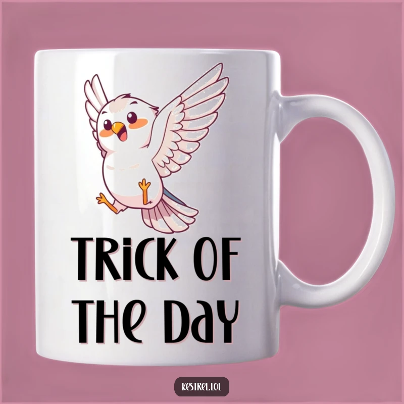 Funny Kestrel Trick Mug - Joyful Bird Art Gift for Enthusiasts
