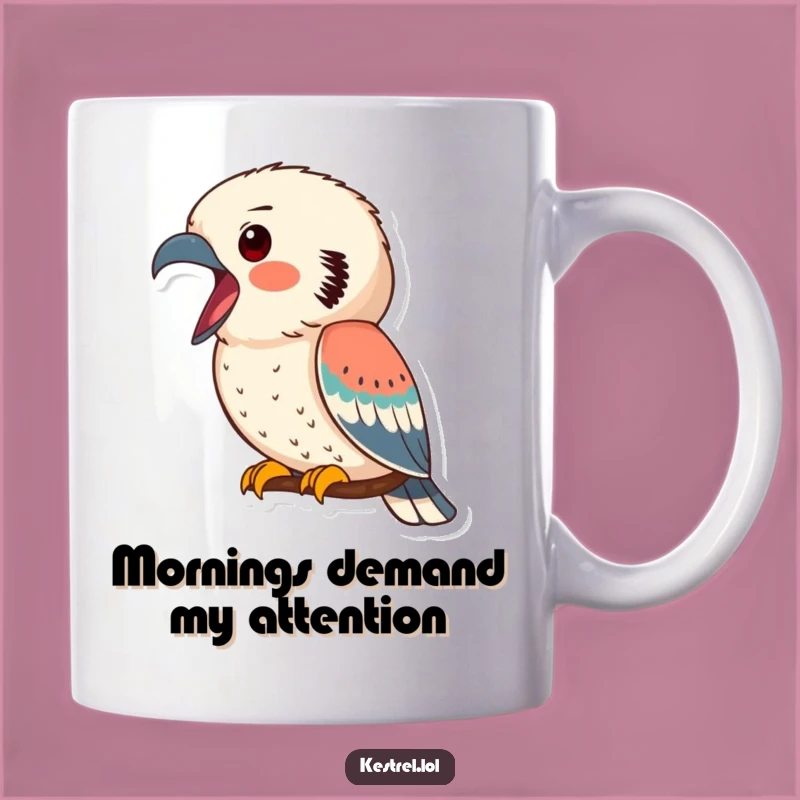 Funny Kestrel Calling Mug - Perfect Gift for Bird Lovers Who Appreciate a Good Squawk