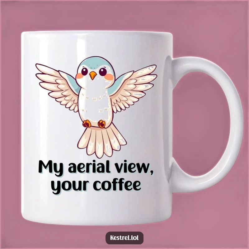 Funny Kestrel Hovering Mug: Happy Bird Watching, Perfect Gift for Bird Lovers