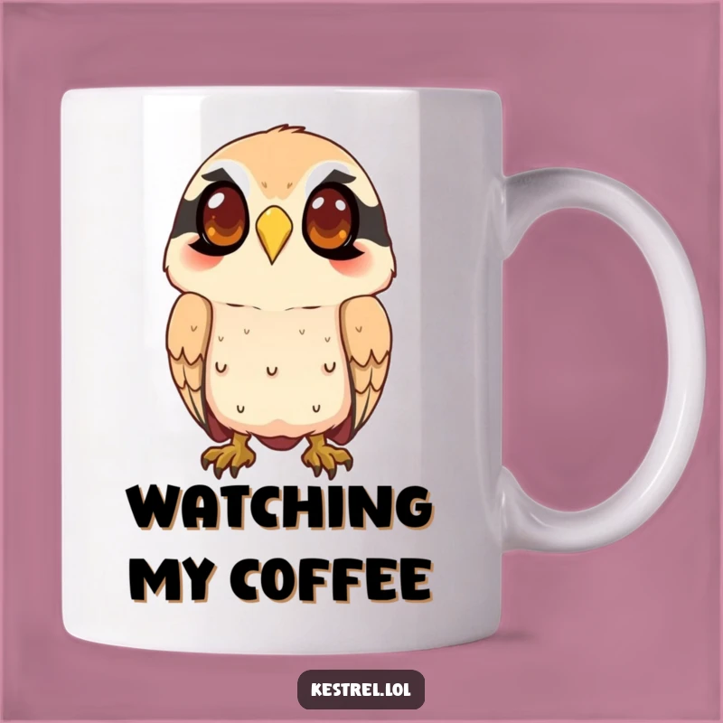 Funny Kestrel Watching Mug - Keen Character Gift for Observant Humor Fans