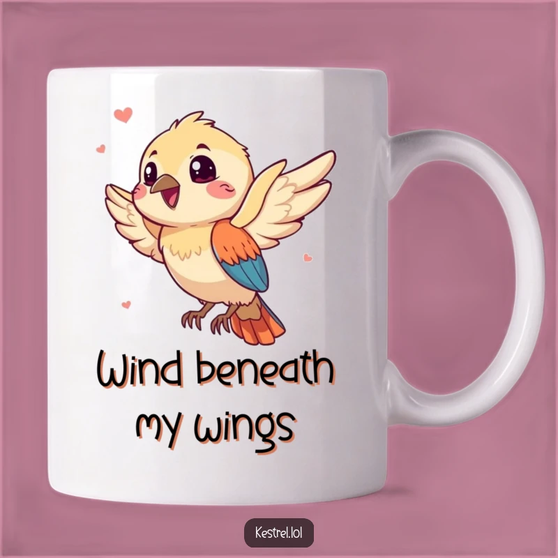 Funny Gleeful Kestrel Catching Breeze Mug - Perfect Funny Gift for Bird Lovers