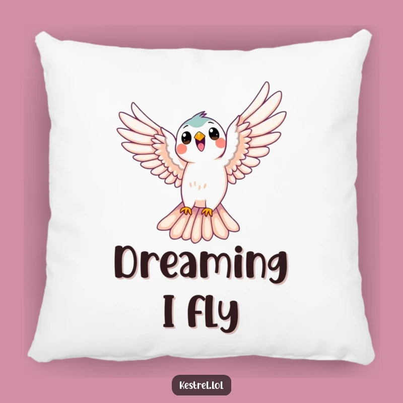 Funny Kestrel Soaring Pillow - Comfy Gift for Dreamers