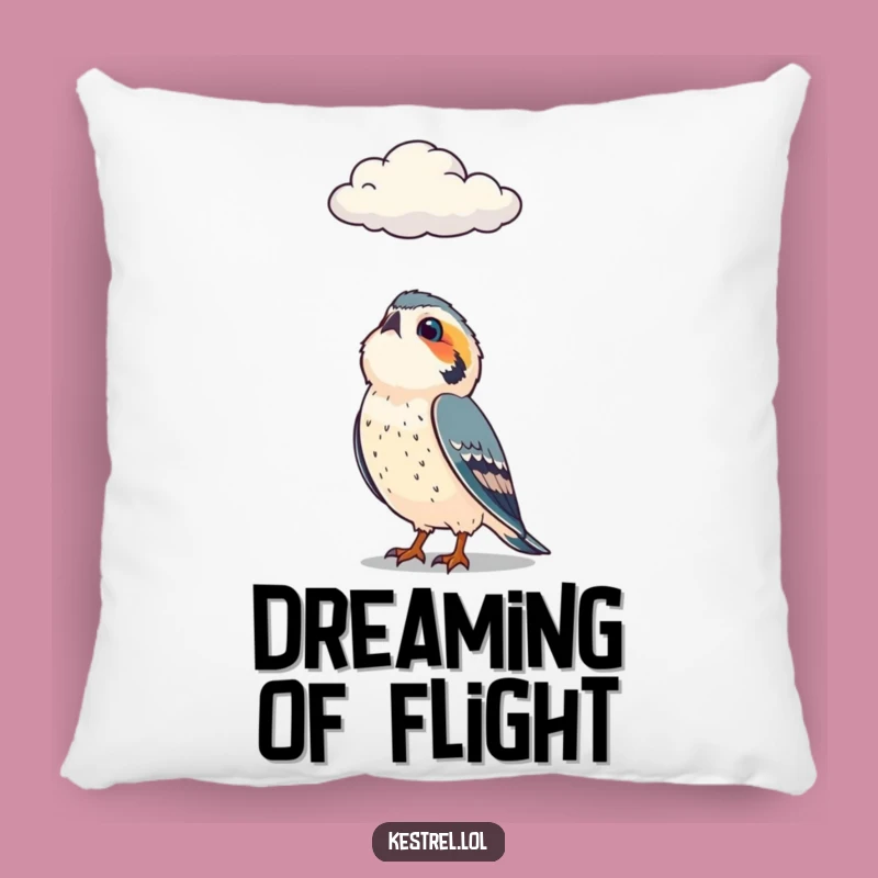 Funny Kestrel Pillow: Cozy Comfort with Curious Cloud Gazing!