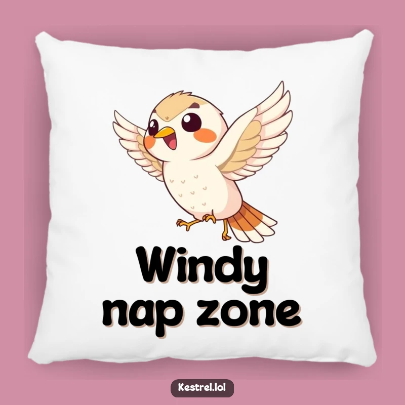 Funny Giggling Kestrel Pillow: Plush, Enthusiastic Comfort Item