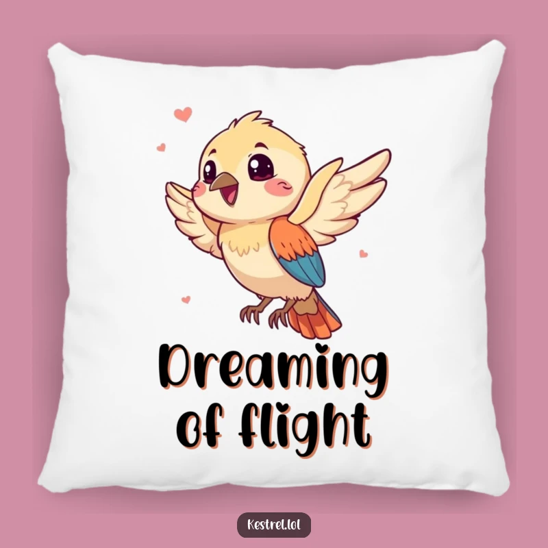 Funny Gleeful Kestrel Pillow - Cozy Comfort with a Playful Breeze Accent