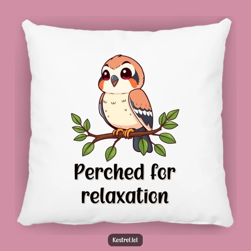 Funny Happy Kestrel Pillow: Cozy Comfort for the Perched Bird Fan