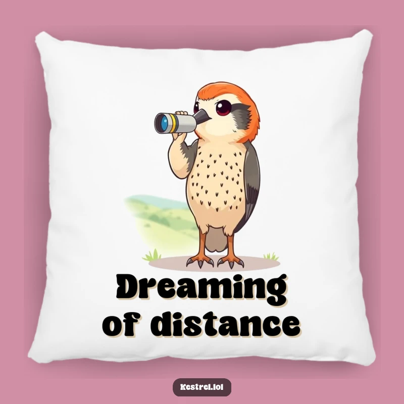Funny Kestrel Binoculars Pillow: Comfy and Hilarious Birdy Decor Gift