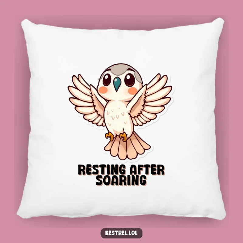 Funny Kestrel Flight Pillow: Soft Comfort with Avian Humor