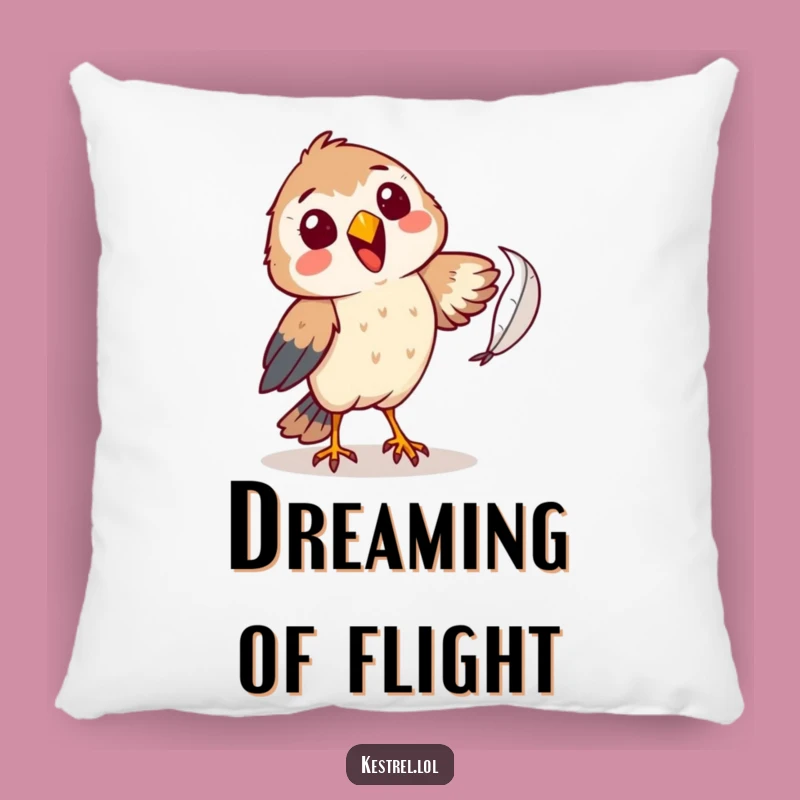 Funny Kestrel Pillow - Cozy Feather Chase Comfort Gift