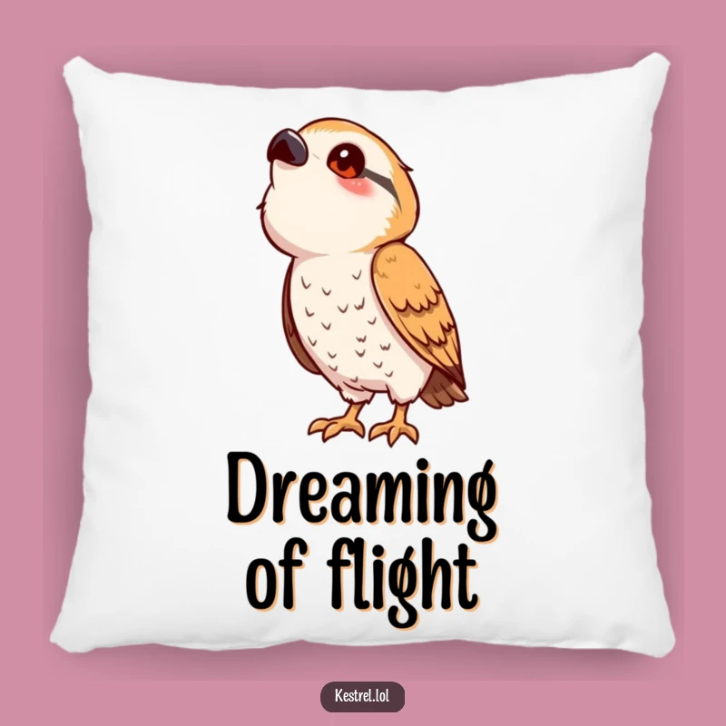 Funny Kestrel Pillow: Cute Curious Bird Accent Pillow, Cozy Humor Gift