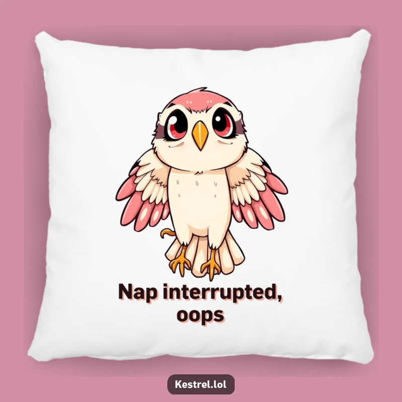 Funny Kestrel Pillow: Swooping Action Accent, Humorous Bird Decor