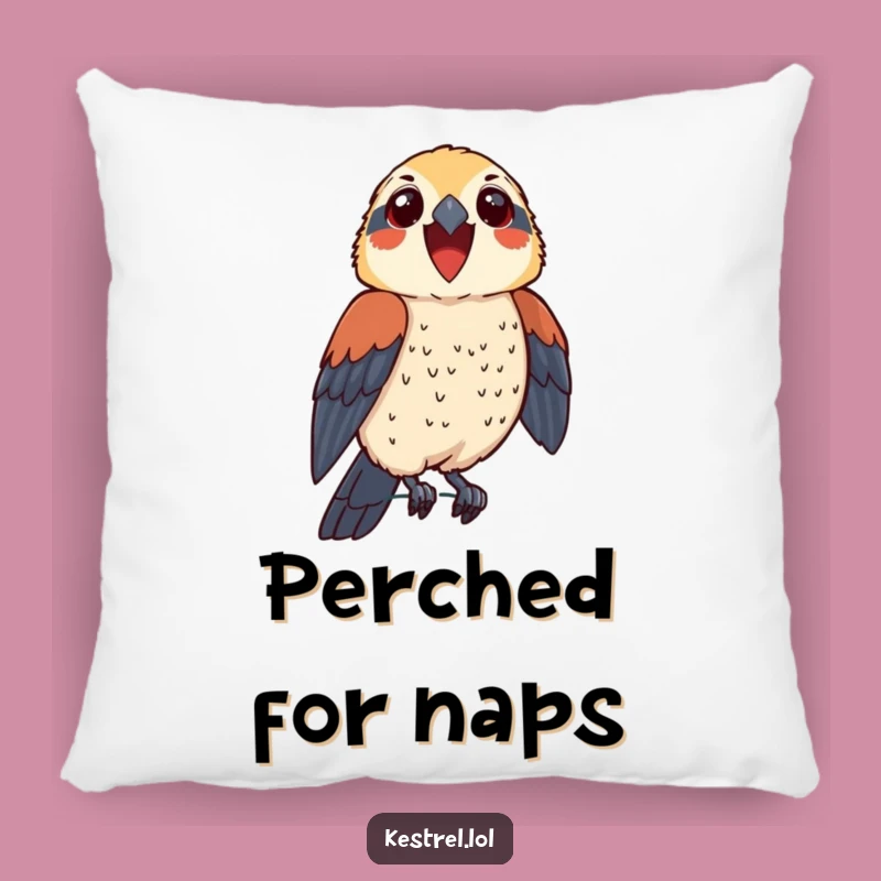 Funny Thrilled Kestrel Pillow - Plush Comfort with a Proud Perch!