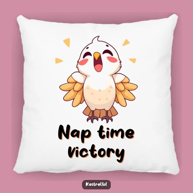 Funny Triumphant Kestrel Pillow: Soft Victory Bird Cushion Gift