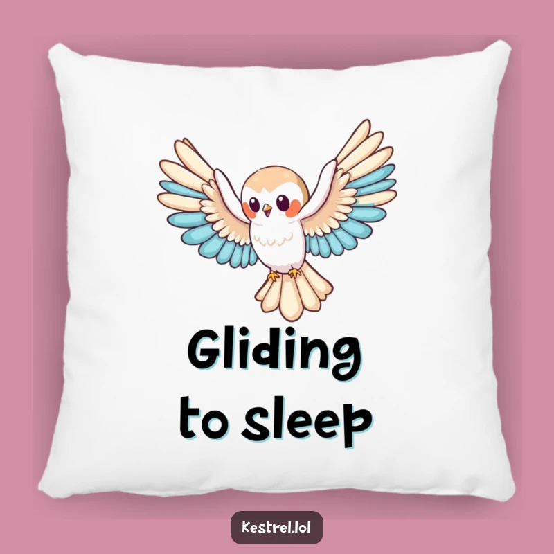 Funny Kestrel Glide Pillow: Cozy Character's Rest, Comfy Gift!