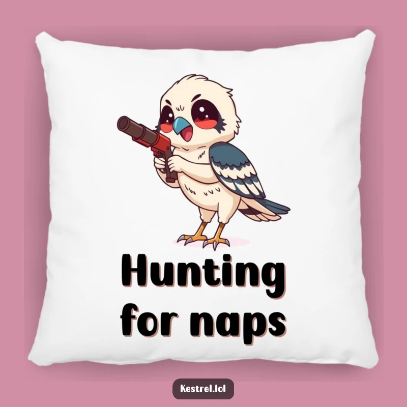 Funny Kestrel Hunting Pillow - Cozy Comfort with Focused Delight!