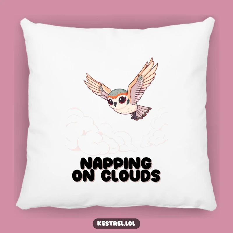 Funny Tiny Kestrel Pillow - Cozy Goofy Bird Cushion Gift