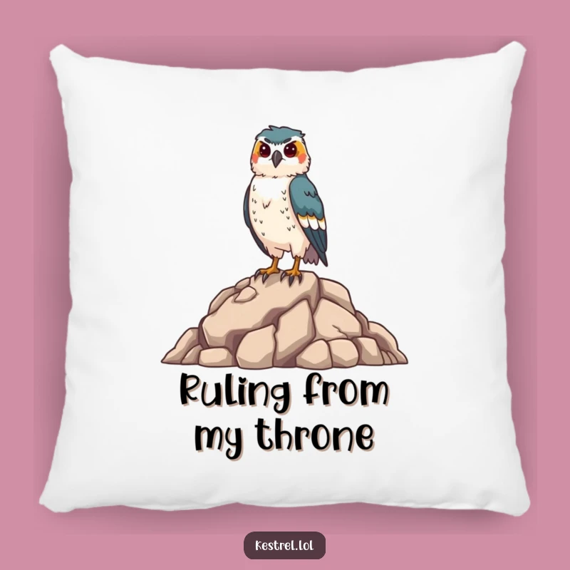Proud Kestrel Pillow: Funny Accent for Bird Lovers' Cozy Nooks