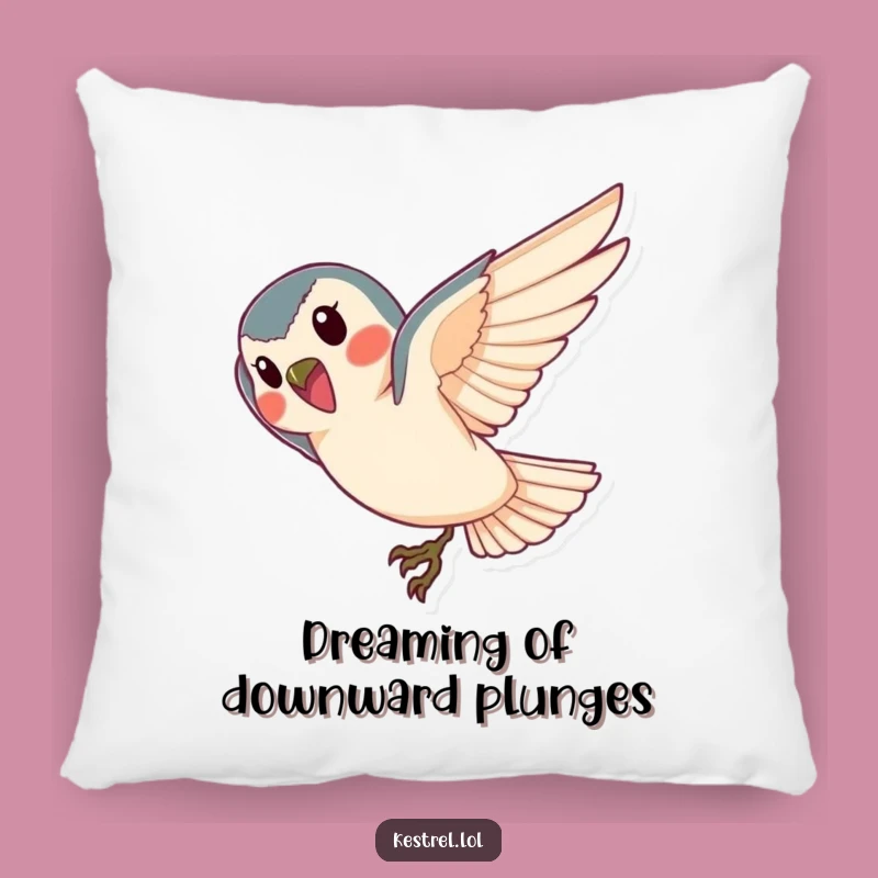 Soft Funny Kestrel Pillow: Cheerful Dive Comfort, Adorable Gift