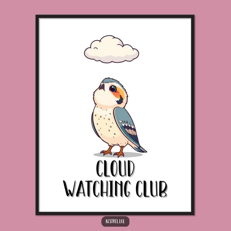 Funny Kestrel Digital Art: Curious Gaze for Wall Humor!