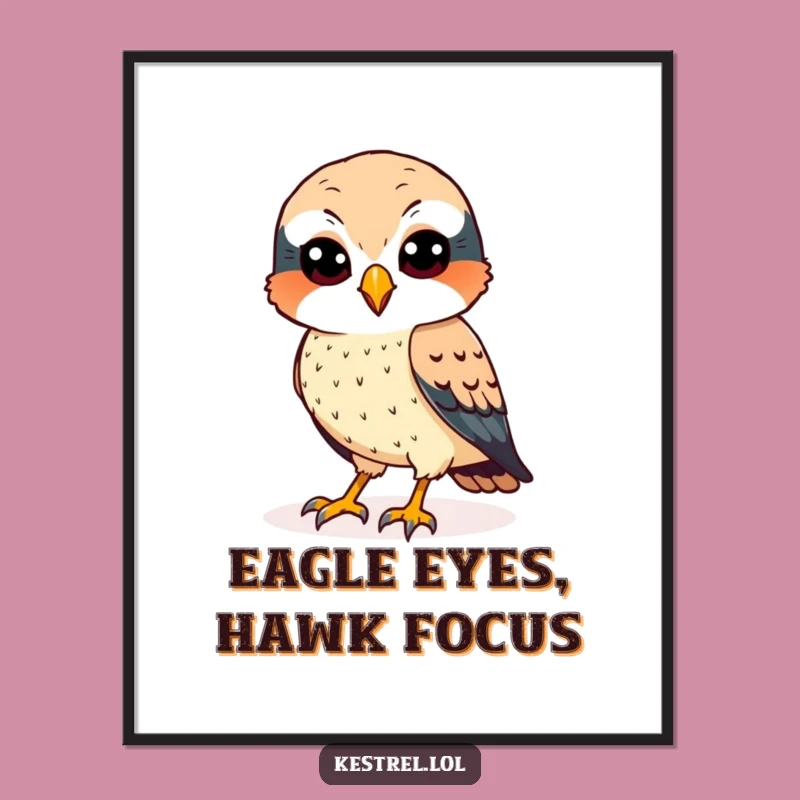 Funny Kestrel Digital Art - Sharp Gaze, Cheerful Decor