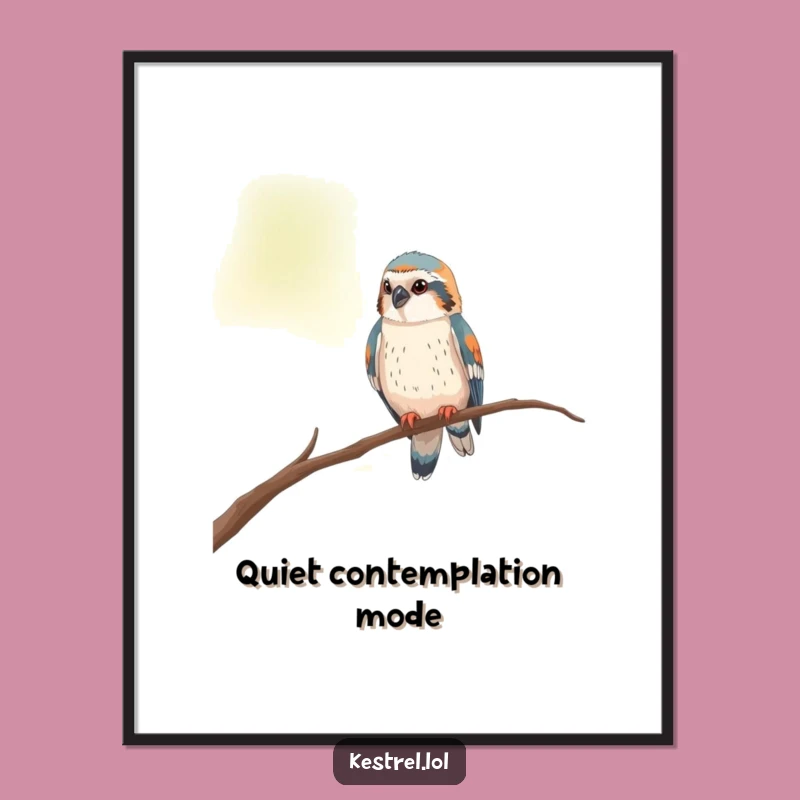 Funny Curious Kestrel Digital Art - Perched Wonder Decor