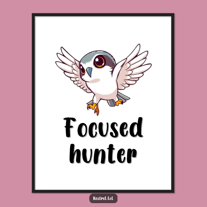 Funny Kestrel Digital Art: Focused Character Print for Sharp Home Decor
