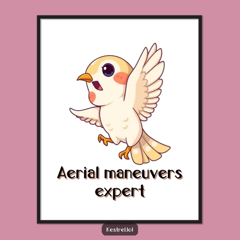 Funny Kestrel Loop Digital Print - Instant Playful Bird Art Download