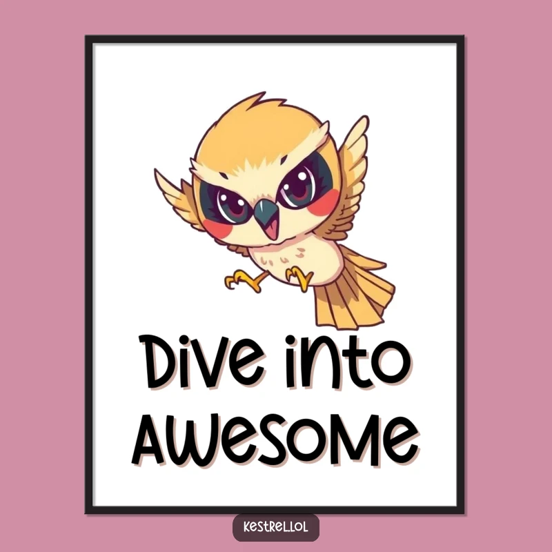 Funny Kestrel Precision Art - Focused Intensity Dive Download Gift