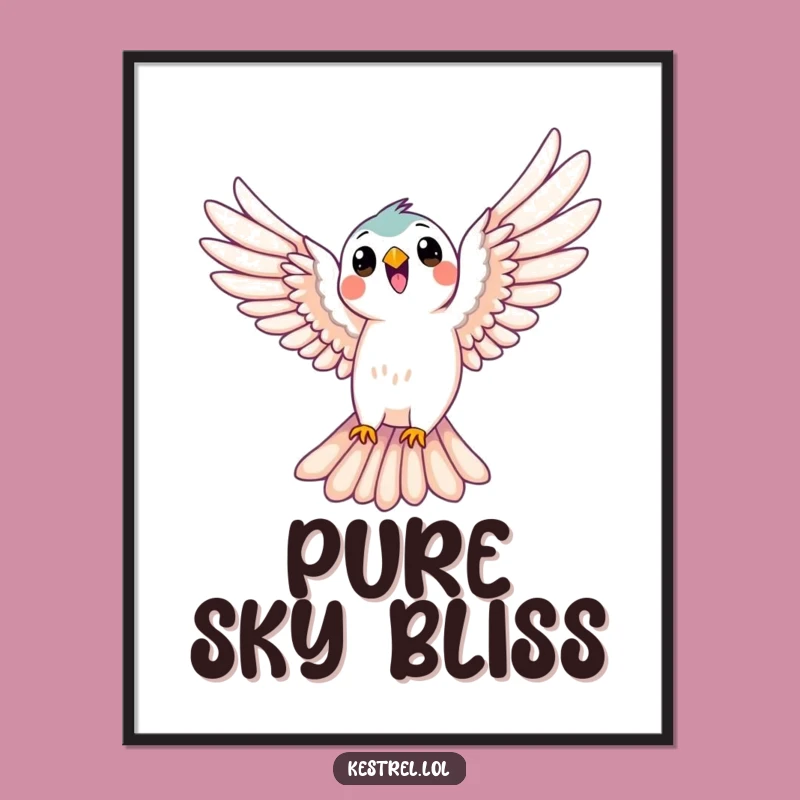 Funny Kestrel Soaring Digital Art Print - Instant Joyful Decor Gift