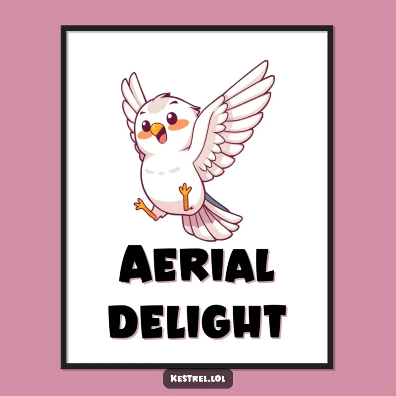 Funny Kestrel Trick Digital Print - Instant Joyful Bird Art Download