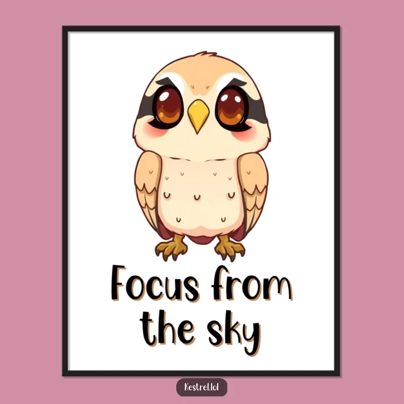 Funny Kestrel Watching Digital Print - Instant Focused Character Art Download