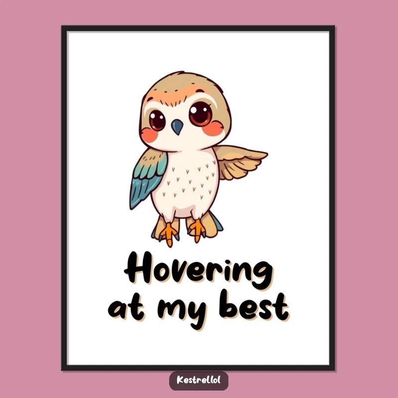 Funny Determined Kestrel Digital Art - Focused Hover Decor