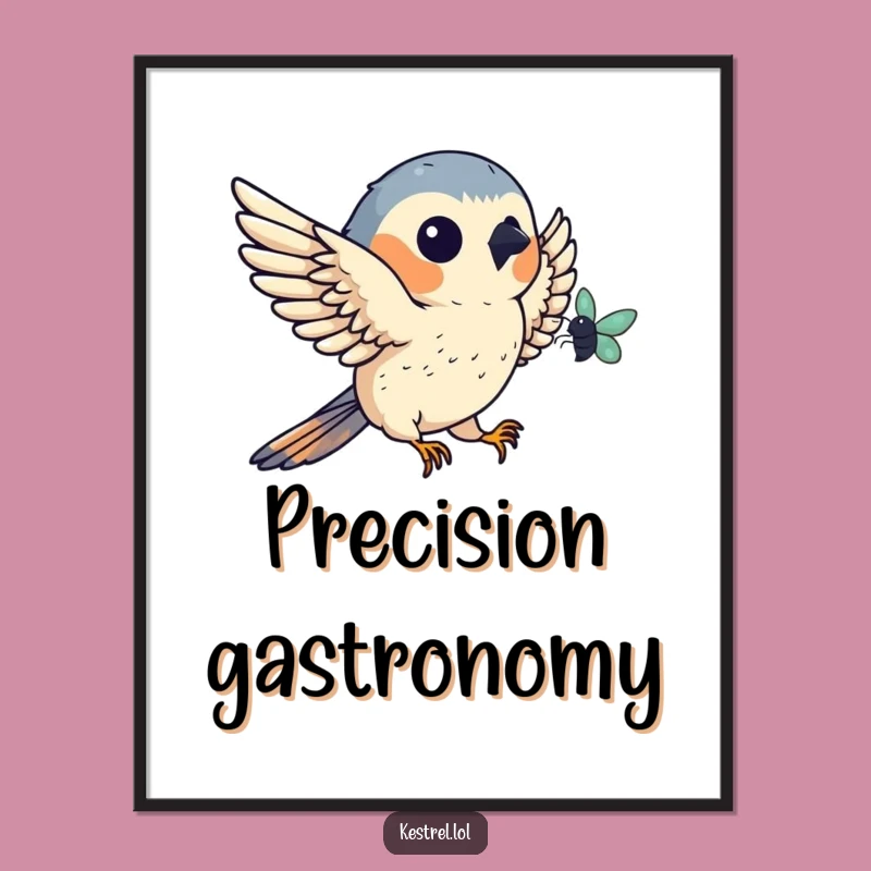 Funny Kestrel Digital Art: Mid-Air Catch Print for Bird Lovers