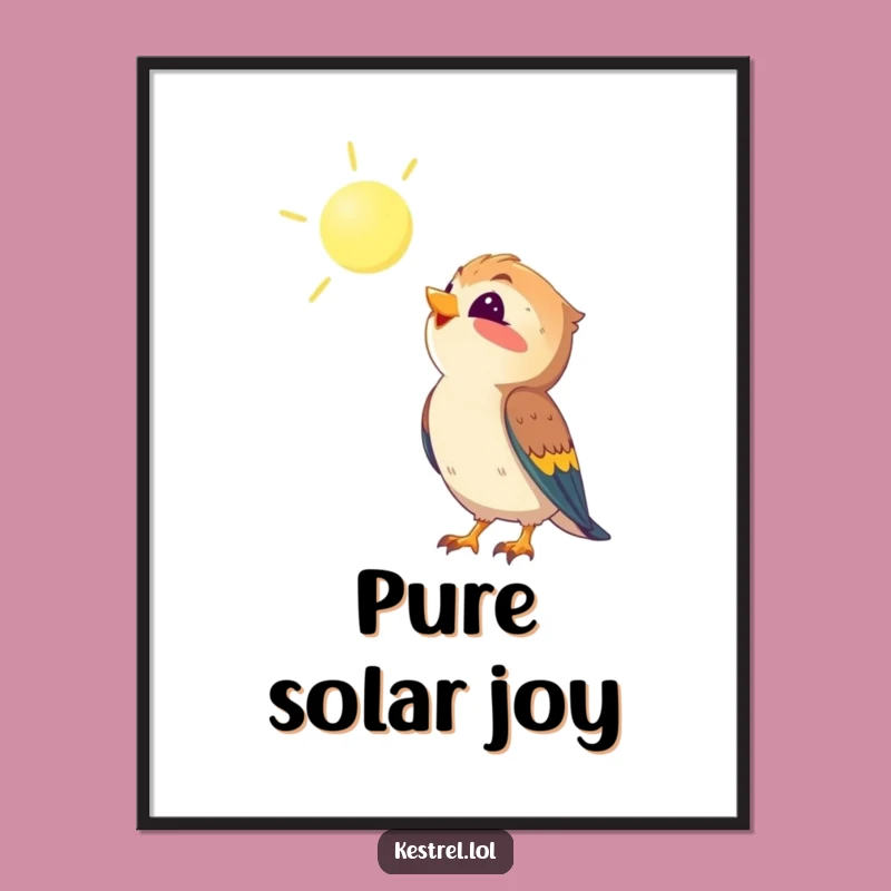 Funny Kestrel Digital Art: Sunny Delight Print for Bird Lovers
