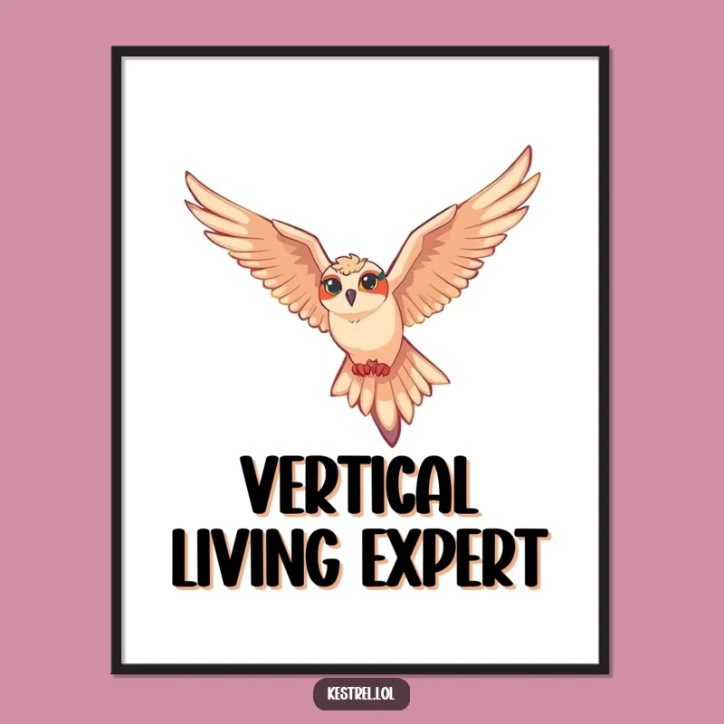 Funny Soaring Kestrel Digital Art: Effortless Gliding for Your Walls