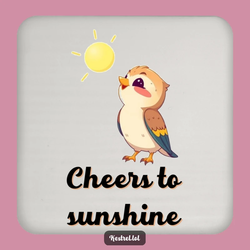 Sunny Kestrel Coasters: Funny Protection for Tables & Bird Lovers